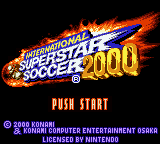 International Superstar Soccer 2000 title screen for GameBoy Color